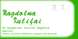 magdolna kulifai business card
